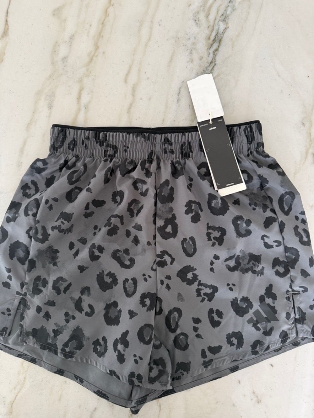 Adidas Women’s Grey Leopard Print Athletic Shorts
